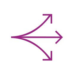 Trois flèches icône violette
